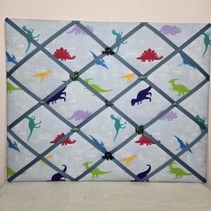 Dinosaur Themed Multicolor French Memo Board Handmade In VT 16x20in NWOT
